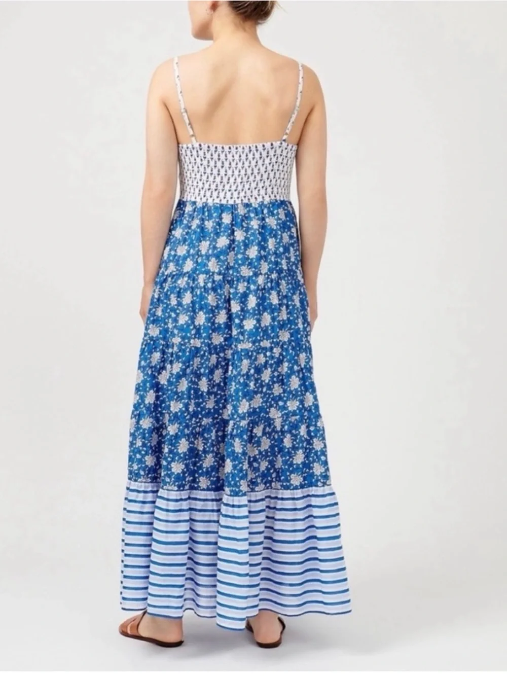 JCrew Button Front Maxi Dress in Mixed Block Print - Picture 6 of 10